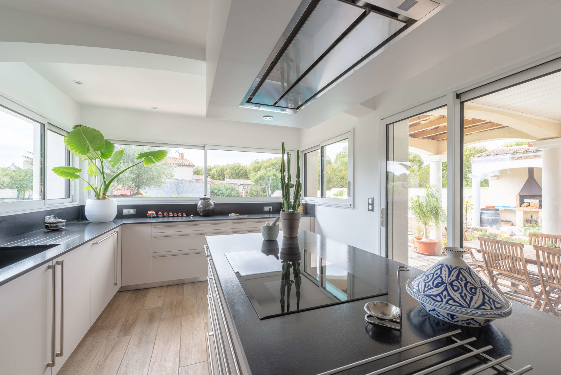 Vue plan de travail ilot